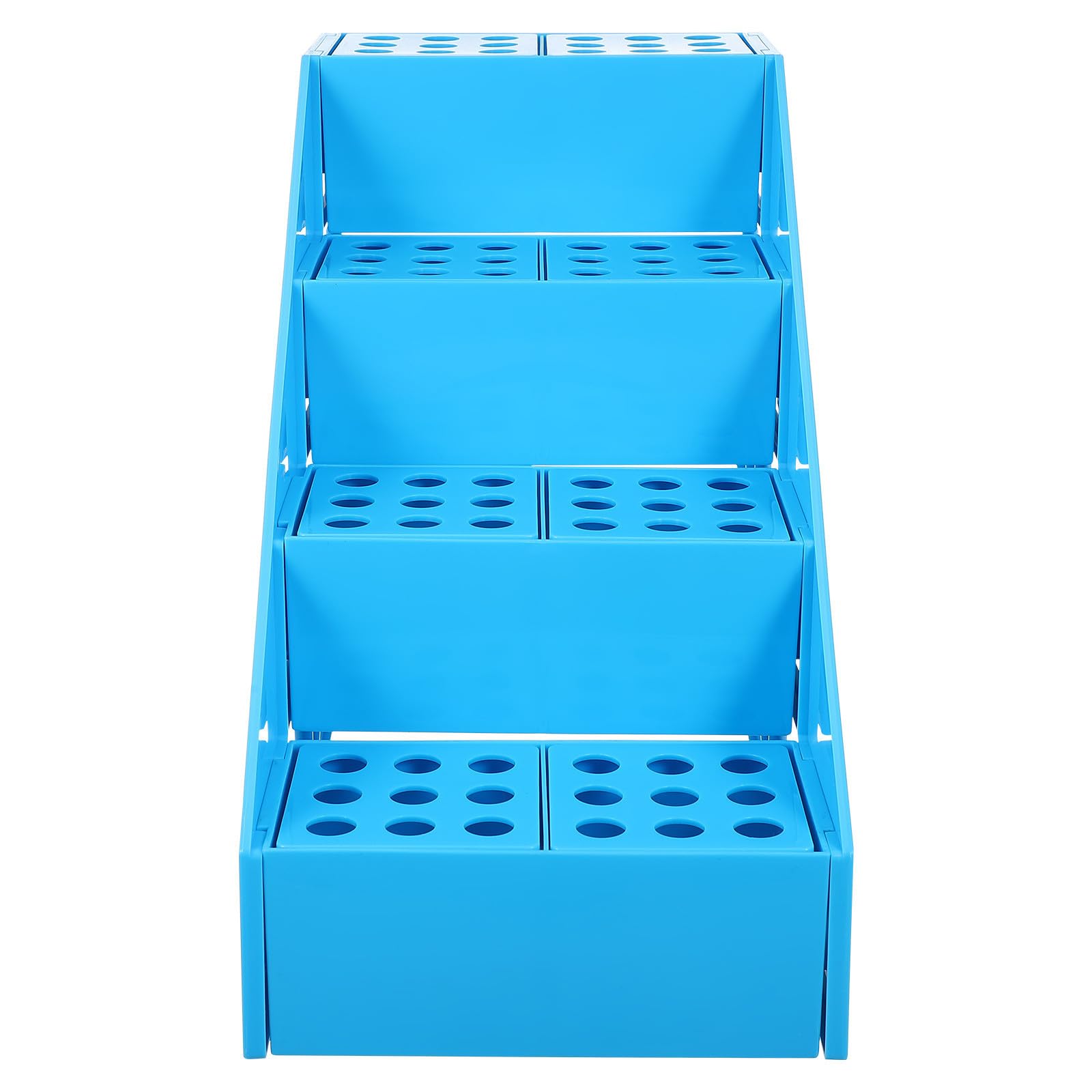 Support pour Tubes à Essai 72 Trous en Plastique Trapézoïdal Bleu