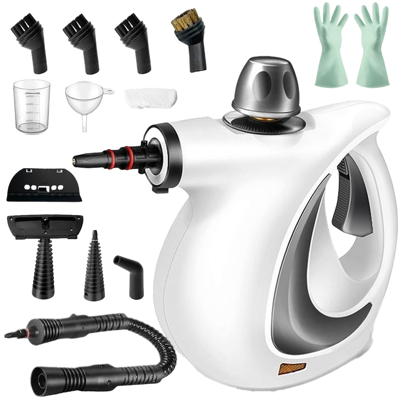 Vaporyx Limpiadora Profesional, Vaporix Pro - Limpiador Desinfectante a Vapor 10 en 1, Limpiador a Vapor de Mano a Presión, Presión de 3,2 Bares con 12 Accesorios para el Hogar (Blanco)