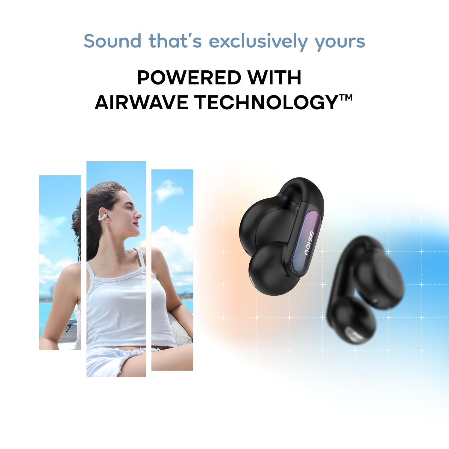 Noise Newly Launched Air Clips 2 Wireless Open Ear Earbuds with Clip Design, AirWave™ Technology,Up-to 40H Playtime, Dual Device Pairing, ENC,12mm Driver,BTv5.3 (Frost Ivory) — Amazon image 4