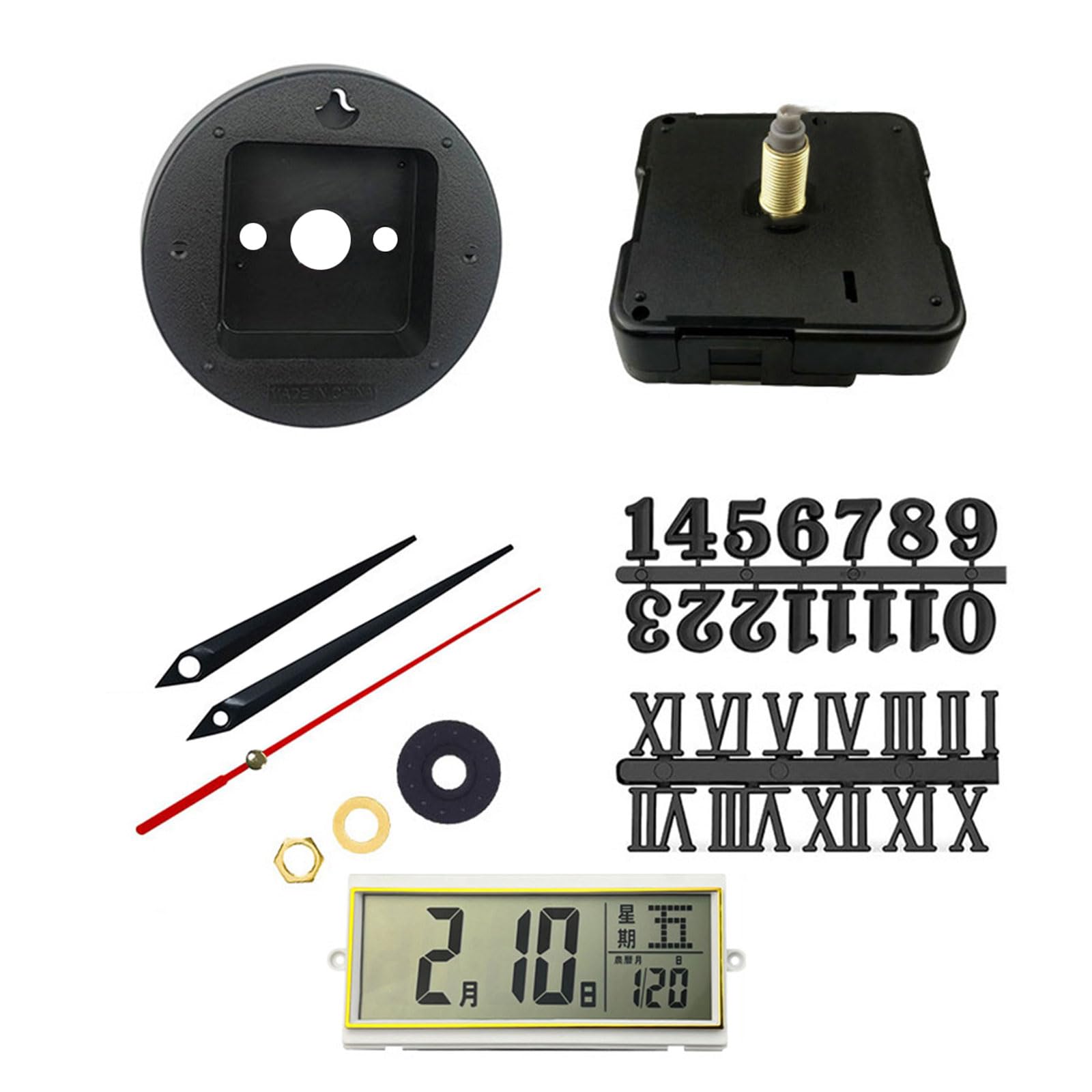 Meccanismo Movimento Orologio Parete DIY Con Numeri Lancette Parti  Riparazione Sostituzione A Batterie Accessori Artigianato Sostituzione  Movimento Orologio Parete : Amazon.it: Casa e cucina