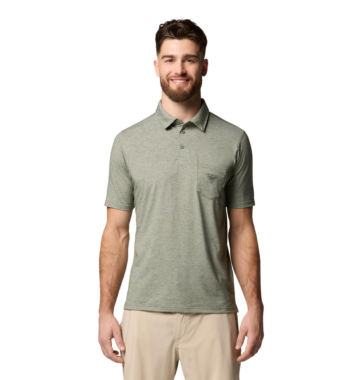 Columbia Men's Cypress Heather 2024 Pfg Uncharted Polo, Xs