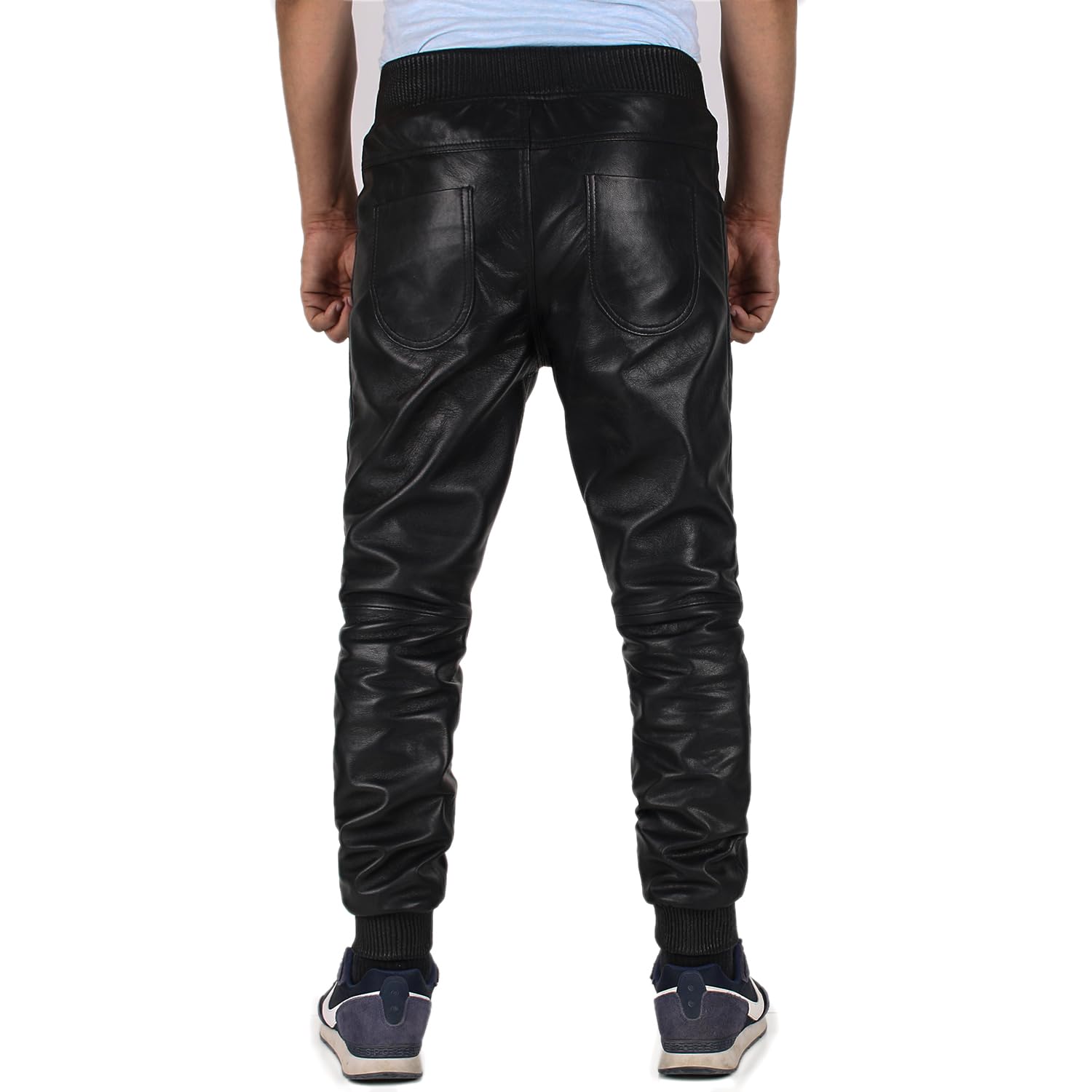 Laverapelle Men's Genuine Lambskin Leather Pants (Black, 42, Polyester Lining) 2304006