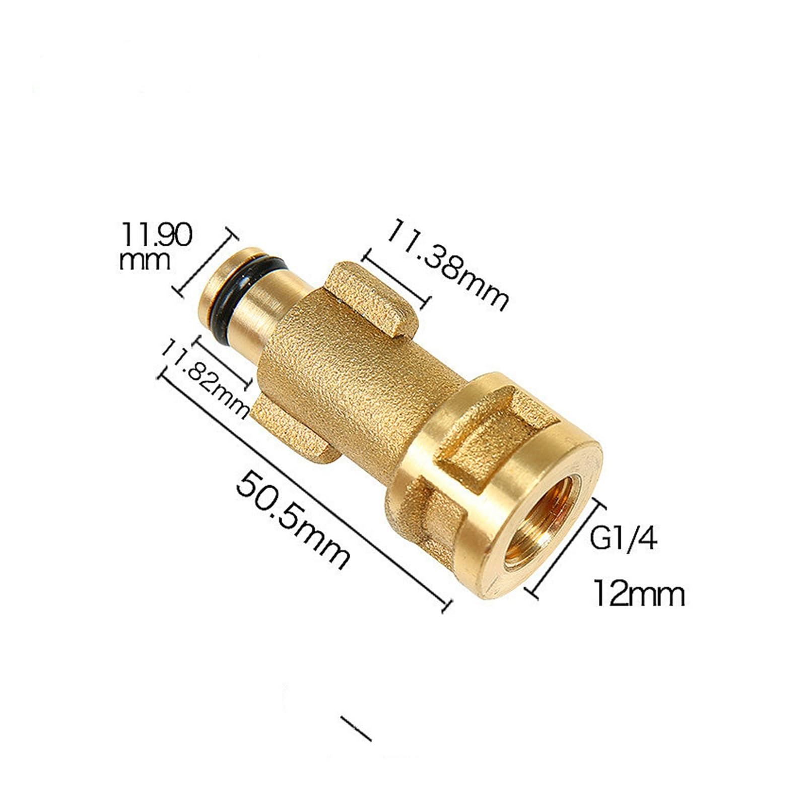 SSIMOO Conector de latón puro de cobre, lanza pulverizadora, conexión rápida, junta de acoplamiento de manguera, accesorio for pistola de espuma de agua de alta presión, lavadora de coche kindly