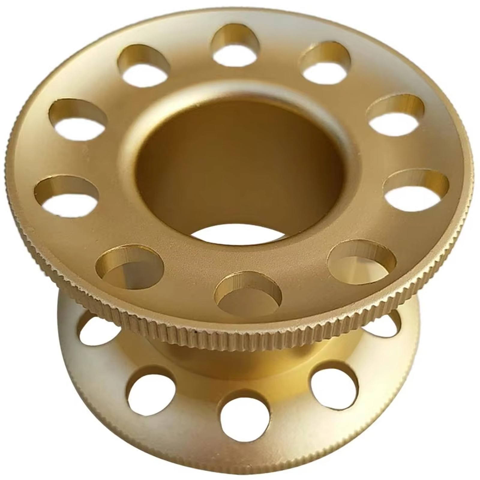 Zbiianxer Gold Compacts Miniature 10 Hole Diving Reel Aluminum Alloy For Professional Diver Snorkeling Spearfishing Underwater Tasks Diving Line Management Reel Dive Spool