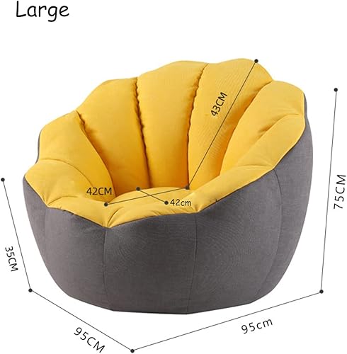 Miniatura 2 de Sofá perezoso gigante (sin relleno), funda suave y esponjosa en forma de calabaza para adultos para decorar la sala de estar y el dormitorio, blanco