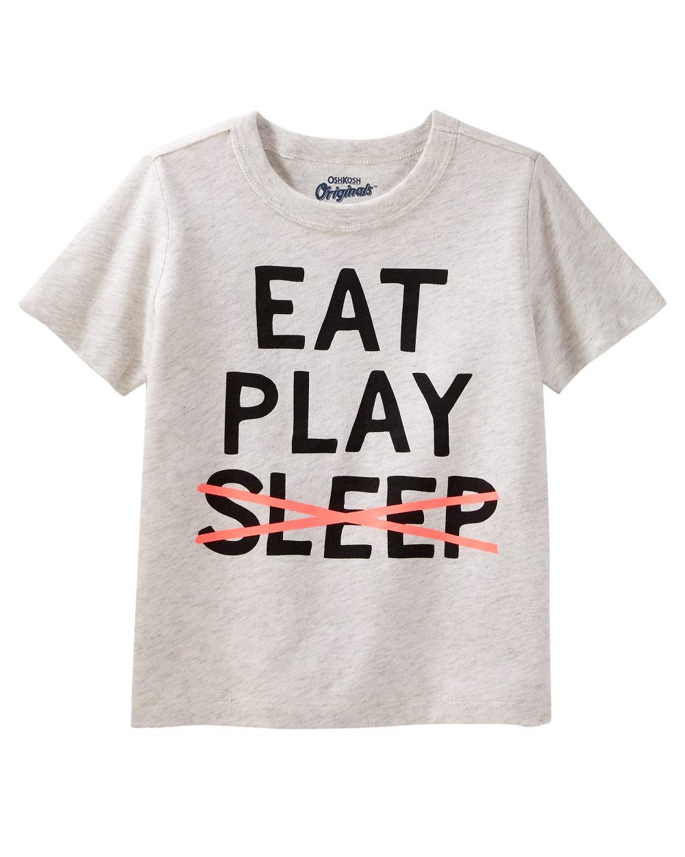 Carter's Little Girls' Eat Play (No) Sleep Graphic Tee- 6-9 Months White