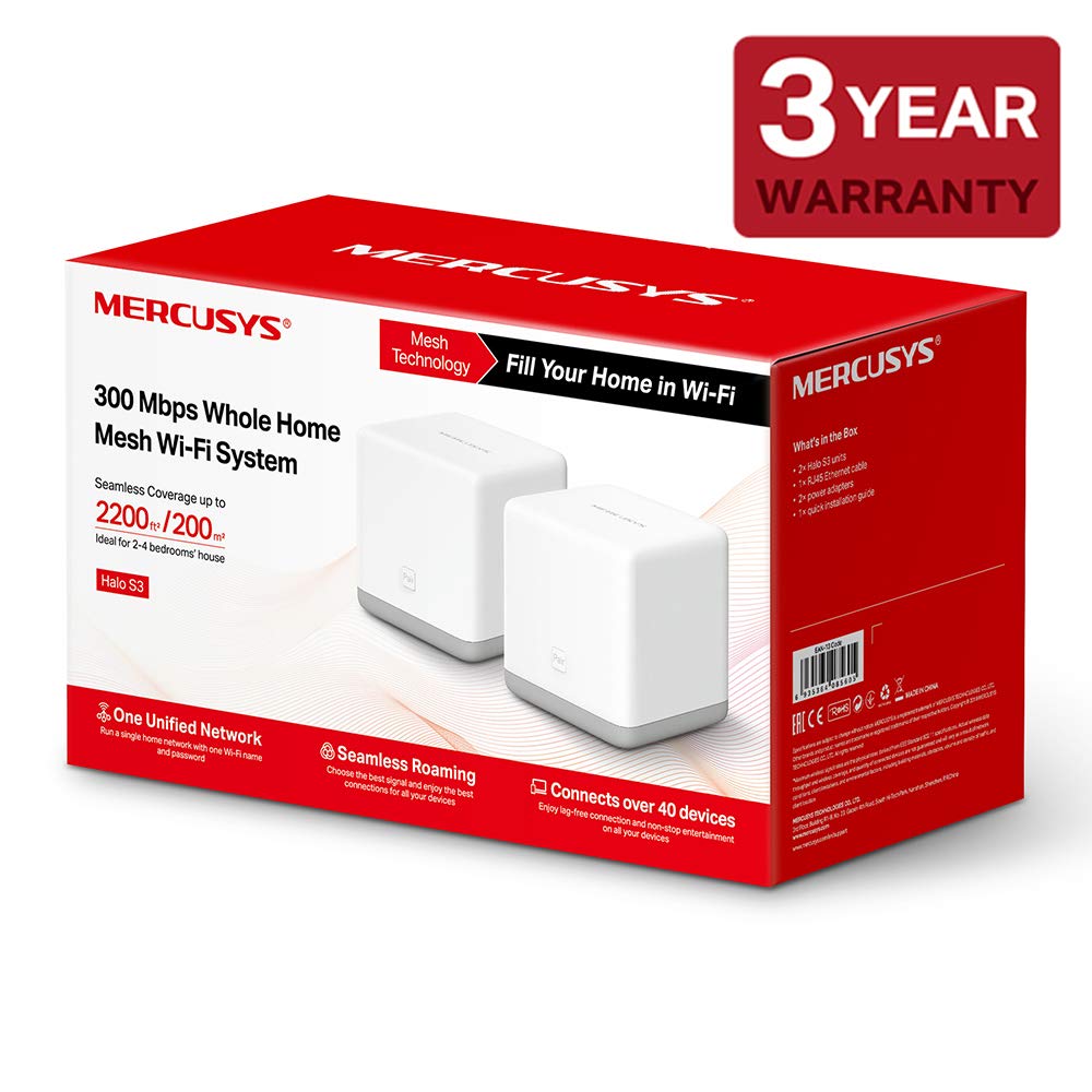 Buy Mercusys Halo S3(2-Pack) 300Mbps Whole Home Mesh Wi-Fi System (Wi