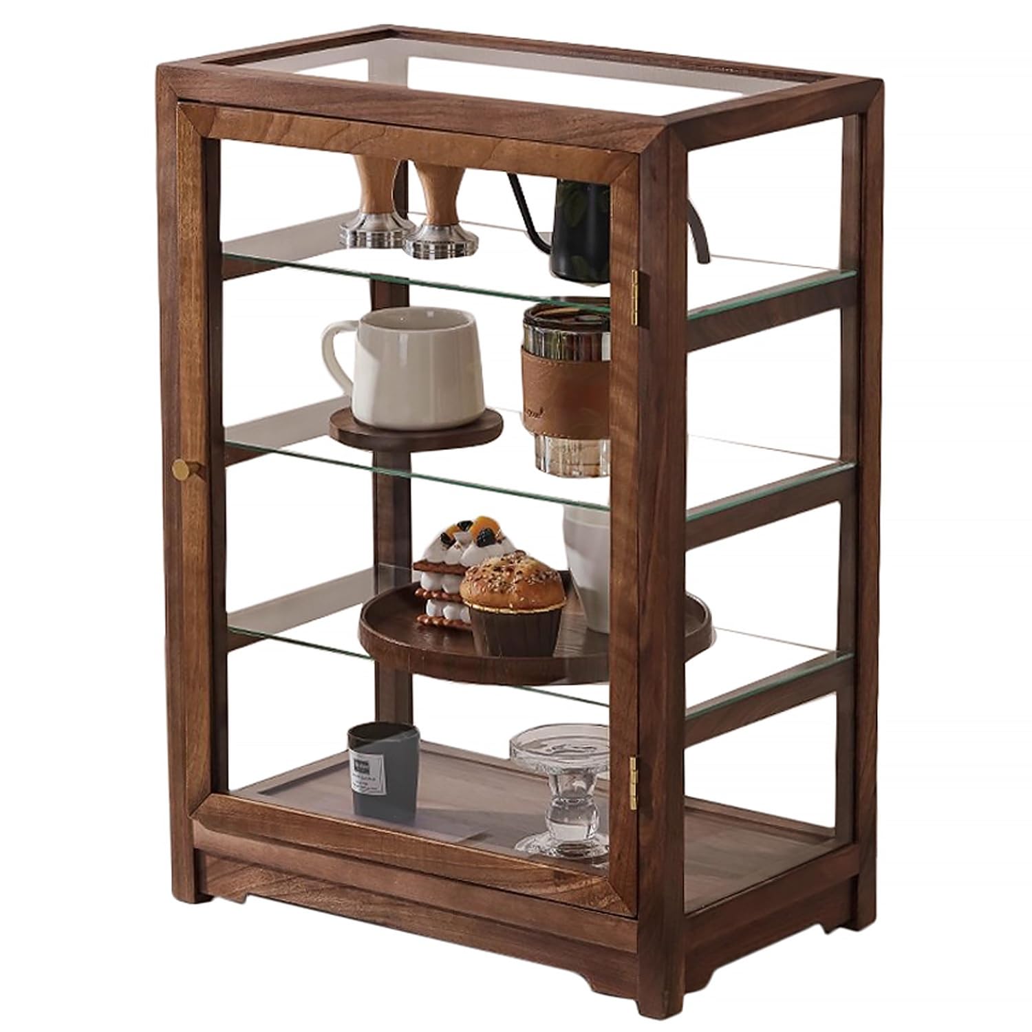 Vitrina de Cristal de 4 Niveles para Pasteles y Galletas, 60 cm (23,6 Pulgadas), Ideal para exhibir Pan, Pasteles, donas y Recuerdos.