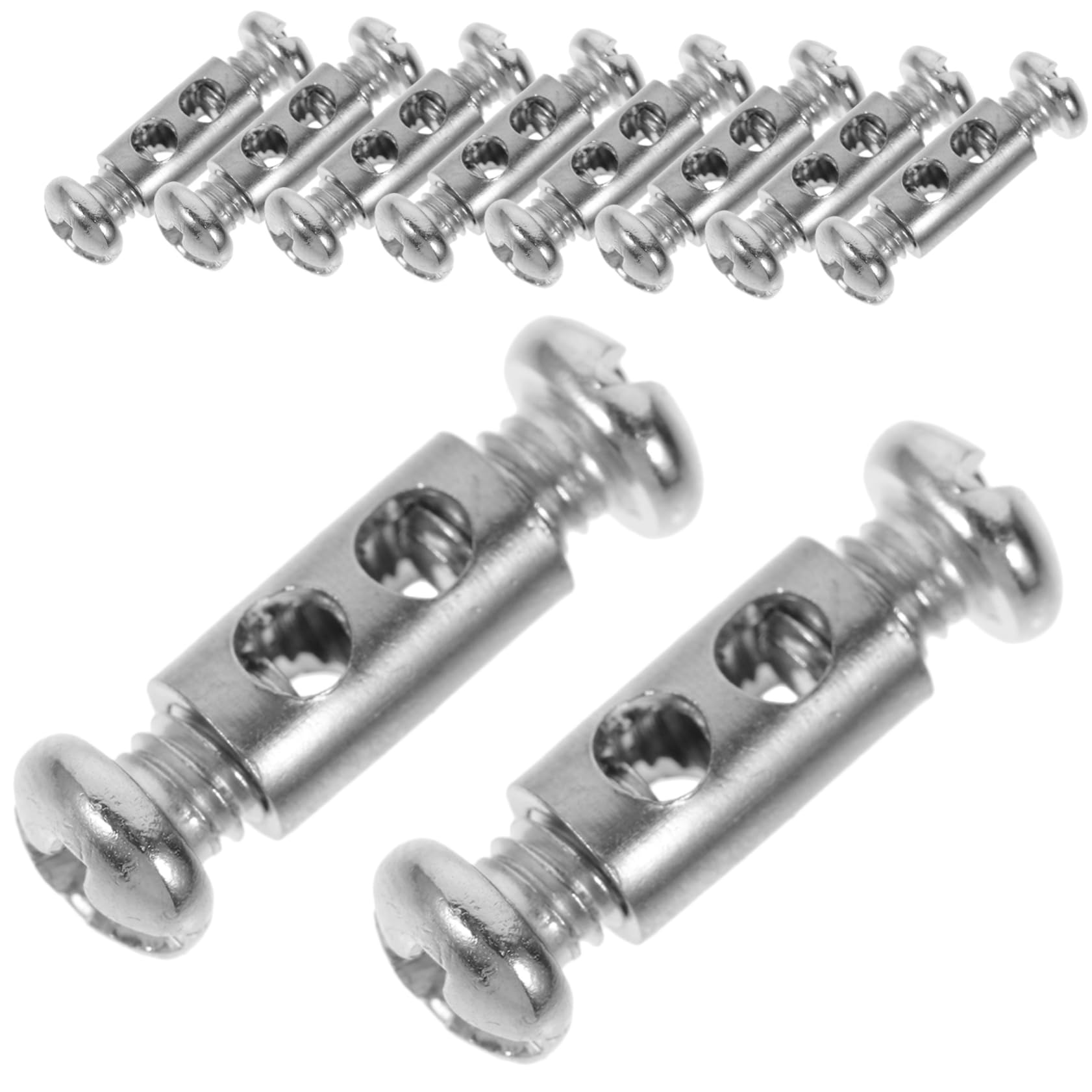 SOLUSTRE 10-Pack Stainless Steel Wire Rope Clamps 1-1.5mm Cable Wire Clamps for Construction Double Clamp Cable Fastener Easy Install Remove Rope Clip for Fence/Railing/Deck