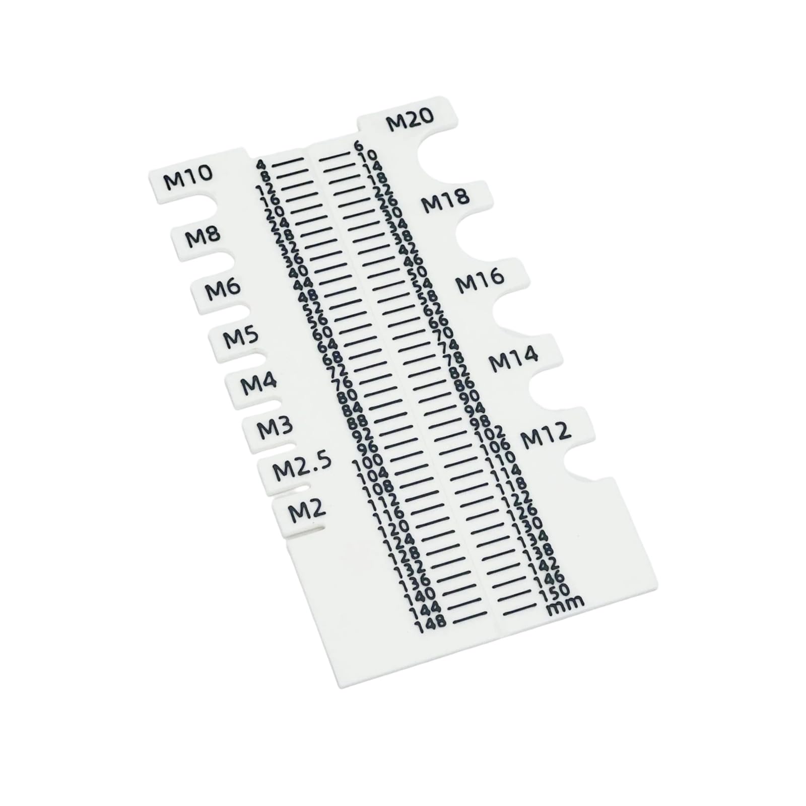 Apglsxy White Multifunctional Screw Measurement Device Ergonomic 150Mm Scale For Engineers & Projects Industrial Screw Diameter Gauge