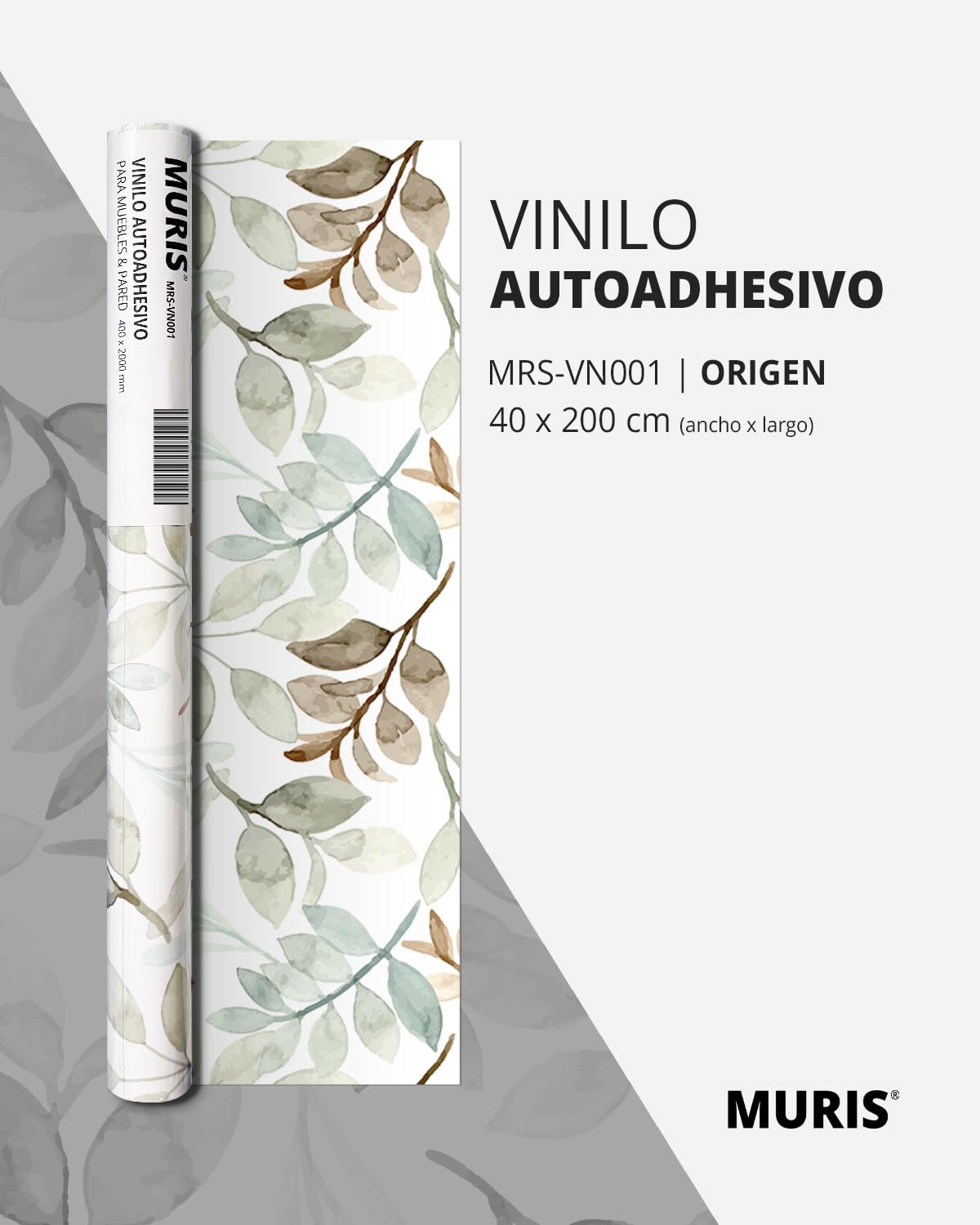 MURIS Vinilo Adhesivo para Muebles y Pared, 40 x 200 cm, PVC Impermeable, Alta Adherencia y Resistente, MRS-VN001