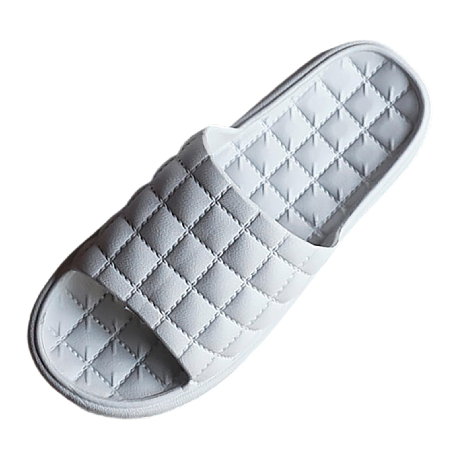 Shengsospp summer Flats slippers for women, house slippers for men, Slippers Couples Hotel Soft Soles Solid Color Casual Slider Grey, 10.5
