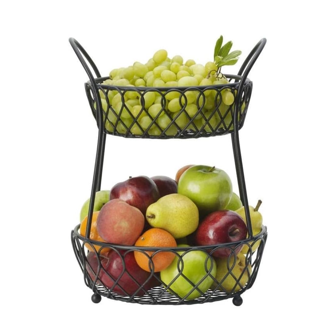 PRIME KRAFTS 2 Tier Countertop Fruit and Vegetable Basket for Kitchen, Centre Table and Living Room | Metal Wire Bowl for Storing and Organizing Fruits, Vegetables and Snacks - Black (B0CSKJSY6F) Amazon Price History, Amazon Price Tracker