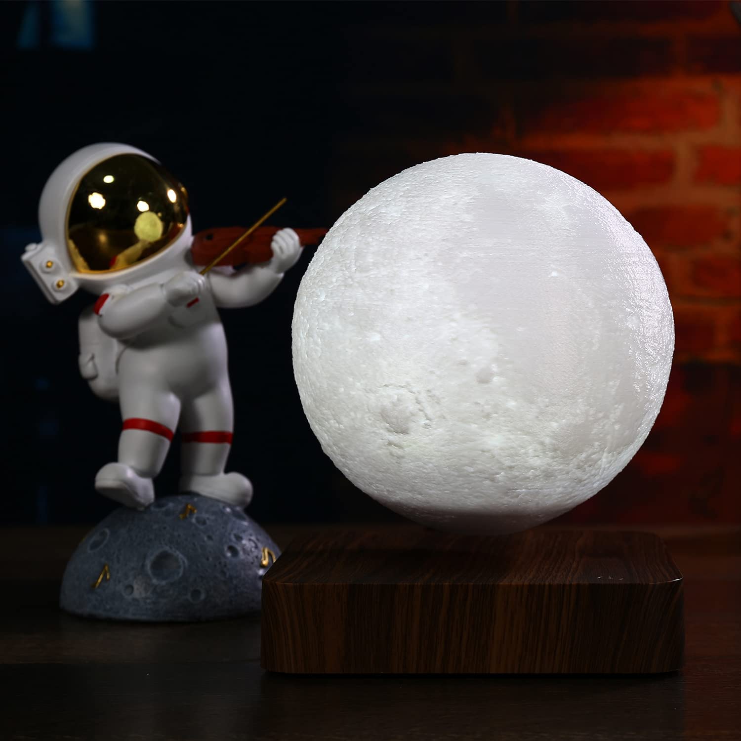 overa Levitating Moon Lamp - Magnetic Floating Moon Lamp Spinning Luna Night Light with 3 Color Modes-Fun Home Office Decor Desk Cool Tech Gadgets,Bedroom Unique Lamps Gift for Kids Women