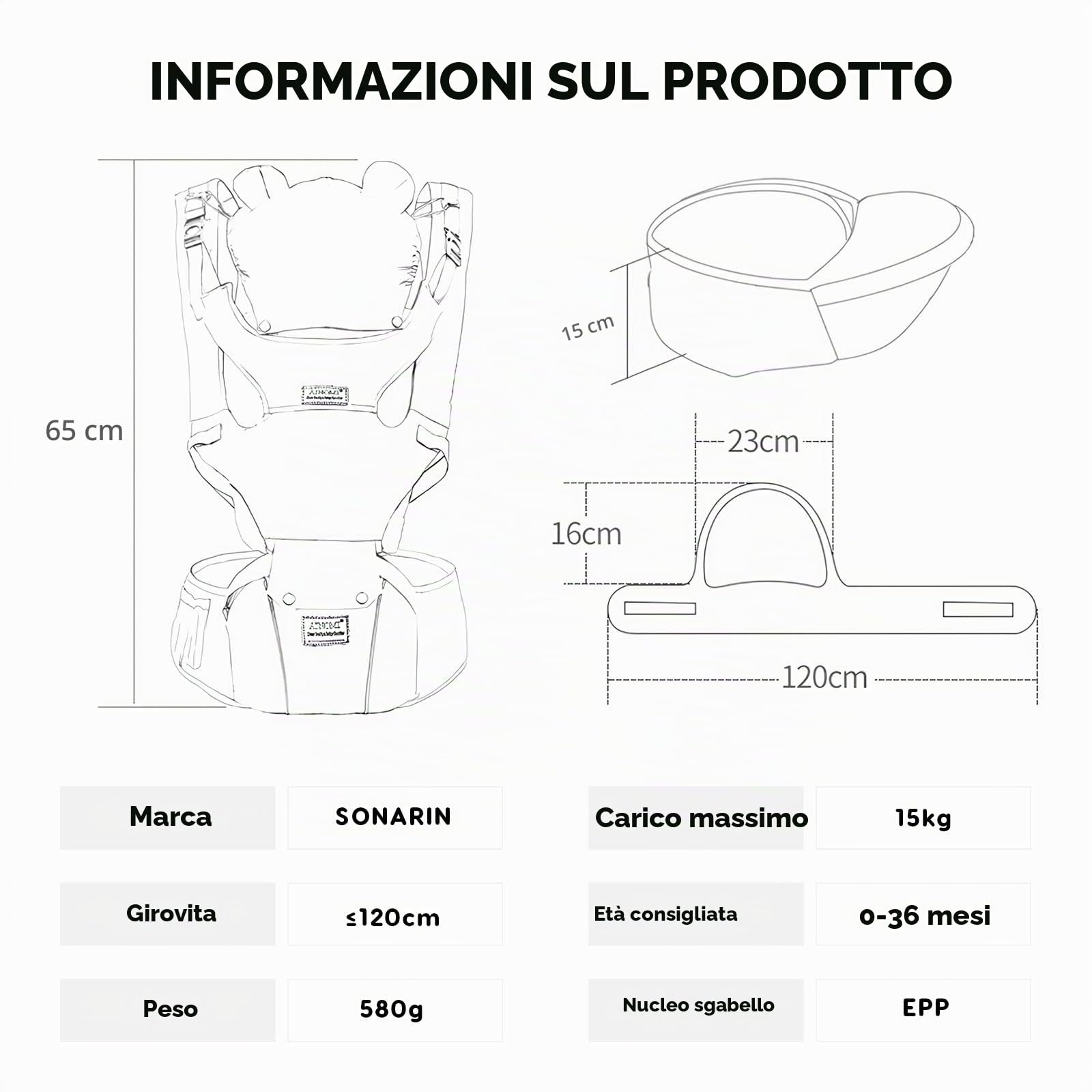 SONARIN Multifunzionale 3 in 1 Marsupio Neonati con Sedile,Portantina Ergonomico Traspirante Porta Bambino Fascia Porta Bebè Multi-Posizioni per Neonati Bambini 0-36 Mesi(Blu Scuro)