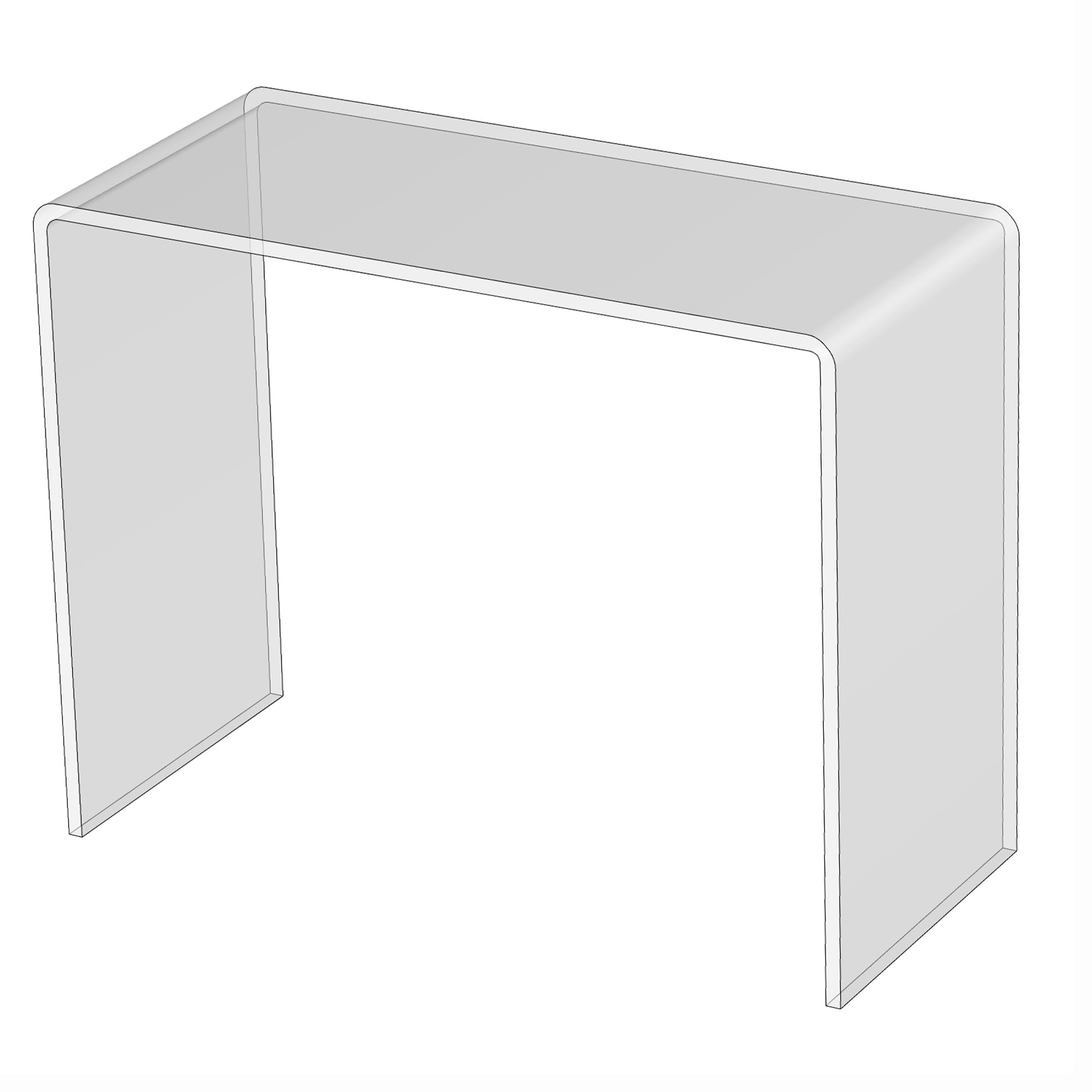 3R W Design Clear Acrylic Display Risers- Premium Shelf Riser Display Stands and Plinths - Hoverstand- Made in UK (8mm-thick-45cm-20cm-35cm, Max Load 9kg)