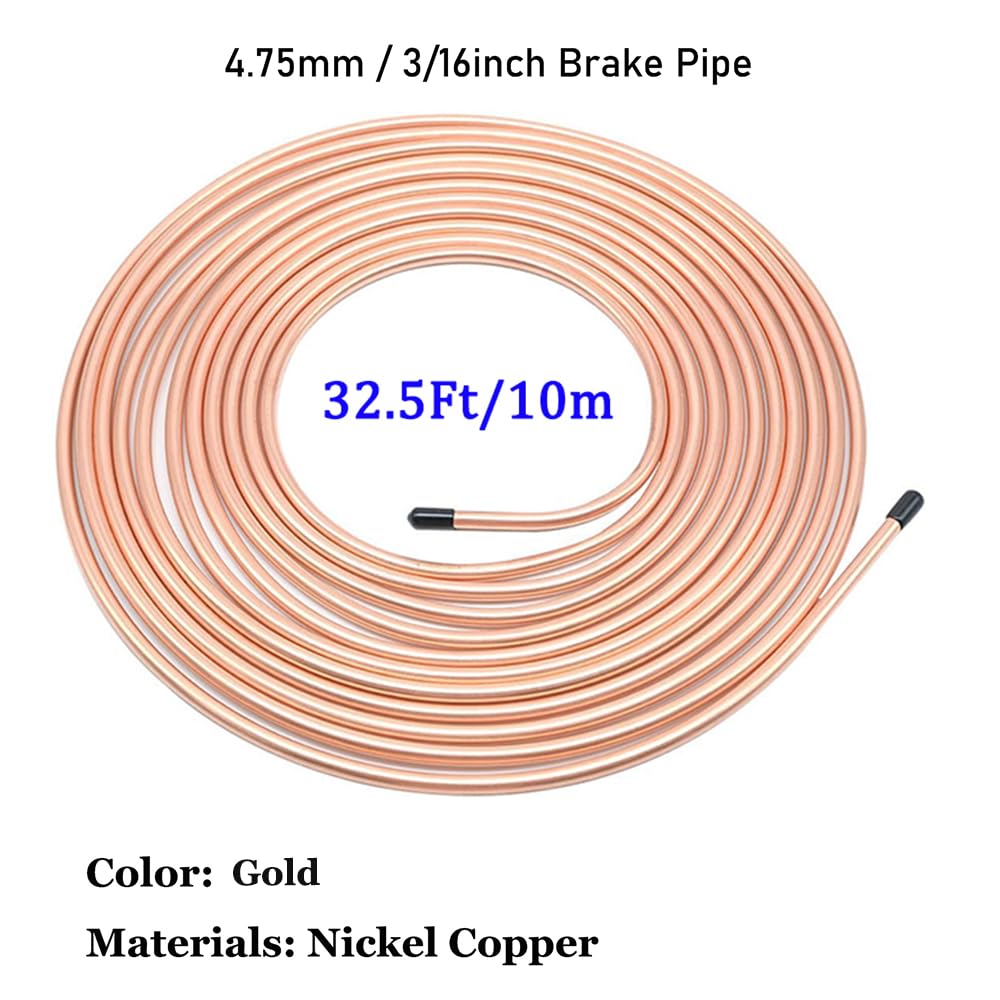 Kit tubo freno 3/16" 10 m con raccordi per set di tubi freno automobilistici (kit 2)
