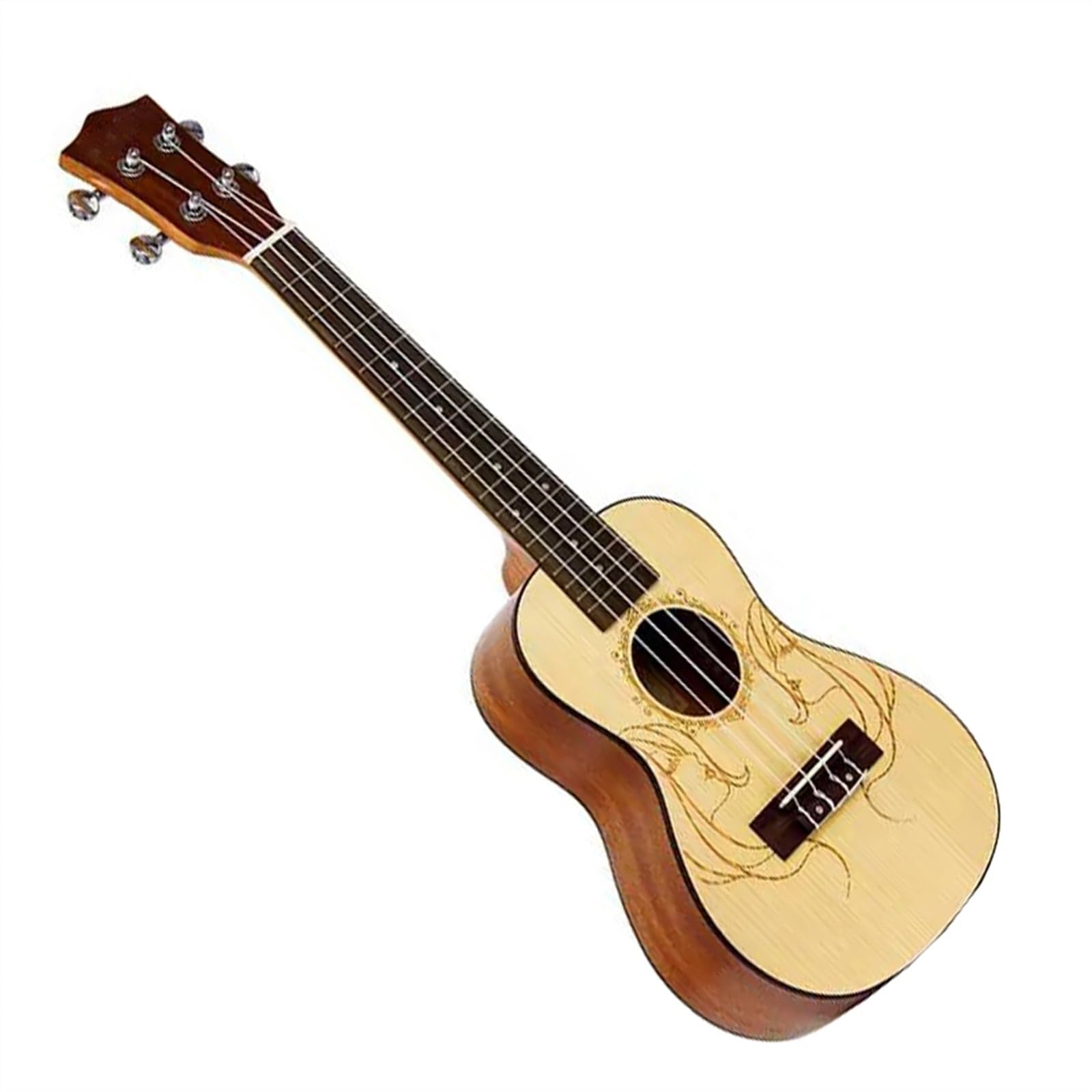 23-Zoll-Konzert-Ukulele, Massive Fichten-Ukelele-Gitarre Mit Ukelele-Gurt-Tuner-Saite Und Aufbewahrungstasche Ukulele für Anfänger (Color : 02)