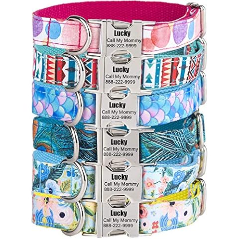 HiPeep Dog Collar Personalized Custom Engraved ID Collars with Name Phone Number Address for Pet Cover