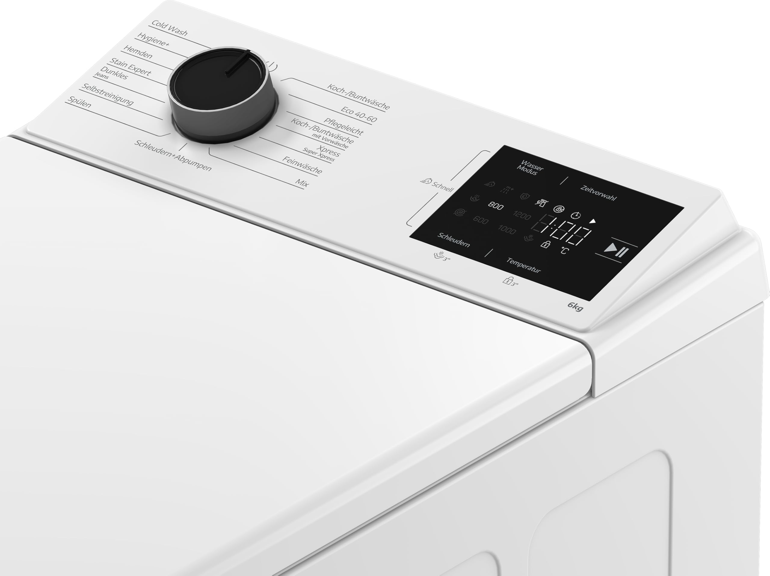 Beko BTL 62B W CW Waschvollautomat Toplader, 6 kg, 1200 U/Min., StainExpert, Hygiene+, ProSmart Inverter Motor, 15 Programme, Aquastop, Weiß