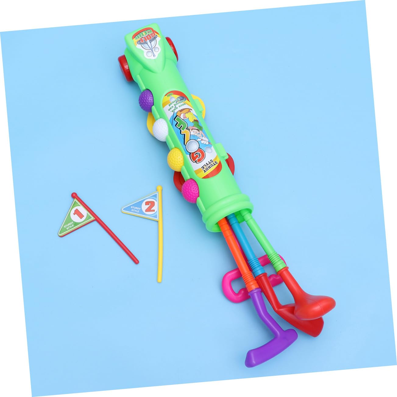 Set da Golf per Bambini, 2 Set, Plastica, Gioco Educativo | Verde, Leggero e Portatile, Uso Outdoor e Giochi Genitore-figlio, Adatto a Adulti e Kids