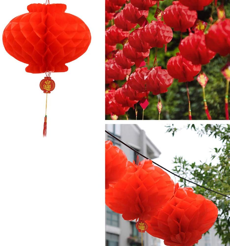 ✪ペーパーランタン 提灯 赤 8本 お正月 春節 5連 吊り下げ お祝い Amazon.co.jp: 20個セット 中華提灯 厚いタイプ 紙ちょうちん 赤