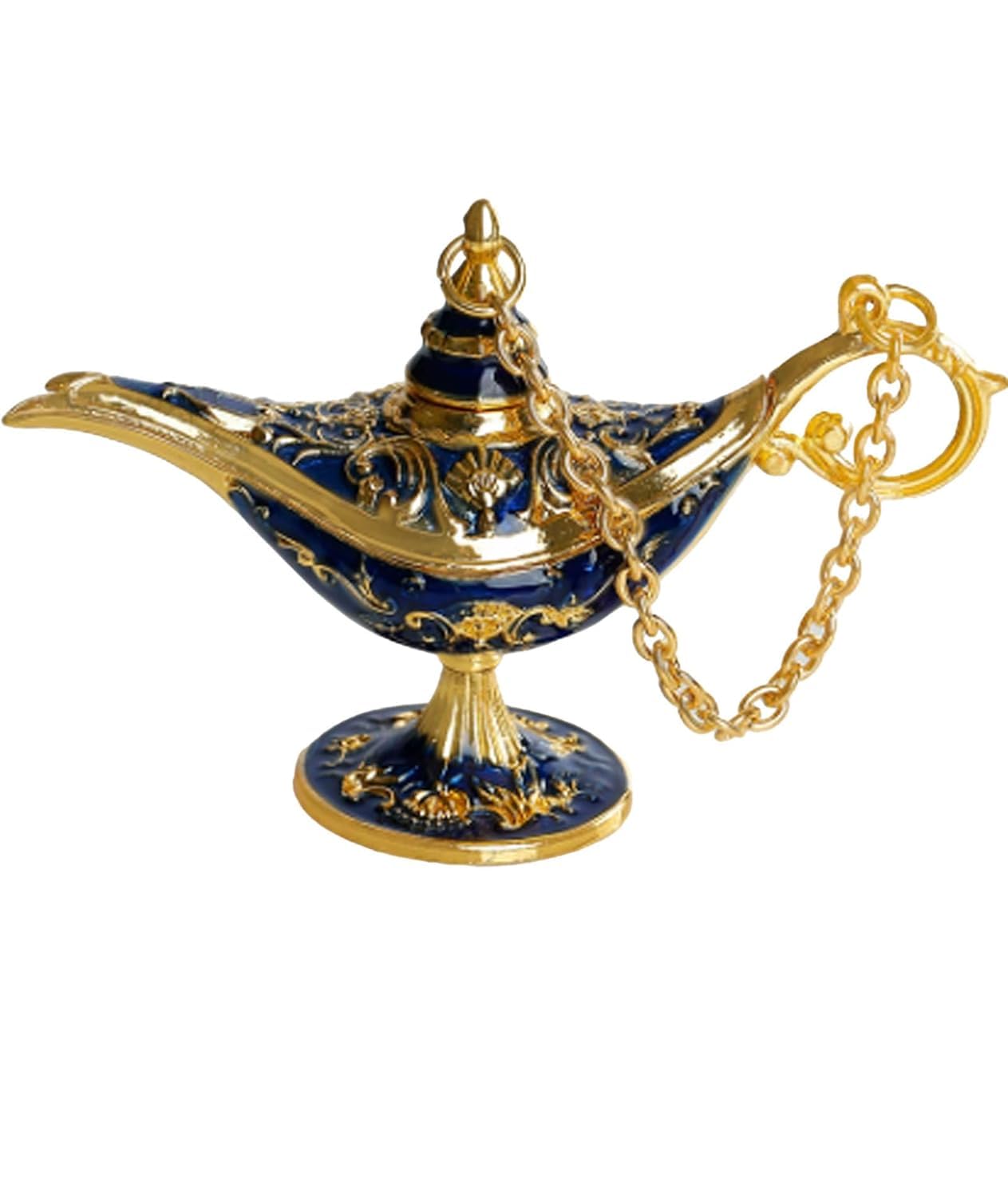 Aladdin Lamp, 4.5 x 7 x 3 cm(Blue), Arabian Style Collectible, Decorative Gold Aladin Chirag Lamp for Home and Office, Perfect for Themed Parties and Gifts, Clip Photo Holders-image-9