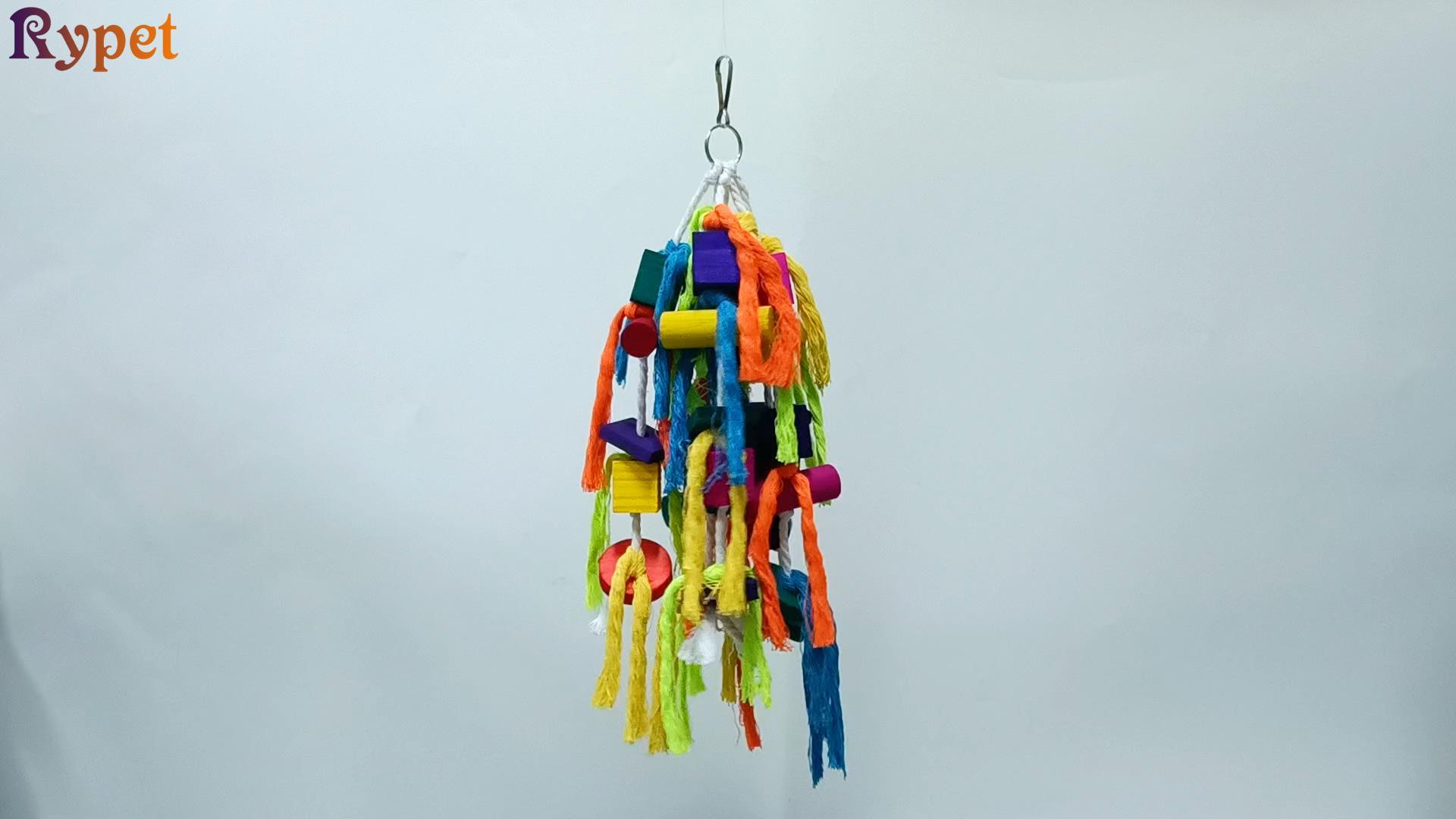 Rypet Large and Small Parrot Chewing Toys Parrot Cage Bite Toy Wooden Block Tearing Toys for Conures Cockatiels African Grey and Other Amazon Parrots - image 8