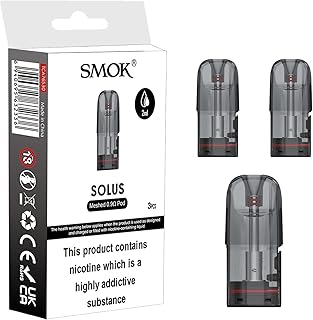 SMOK Solus Mesh Replacement Pod 0.9 Ohm 2mL Pack of 3 For Solus Kit, Solus 2 Kit, Solus G Kit, Solus G-BOX Kit No Nicotine