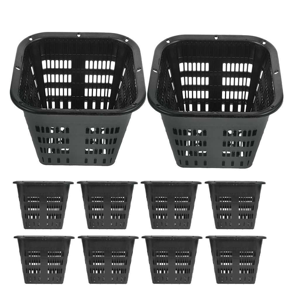 Supvox 10er-Packung 14 cm (5,5 Zoll) Robuste Netztöpfe – Hydroponik-Becher mit Schlitzen für – Wiederverwendbare Kunststoffkörbe mit Breitem Rand für Orchideen Und Gartenpflanzen