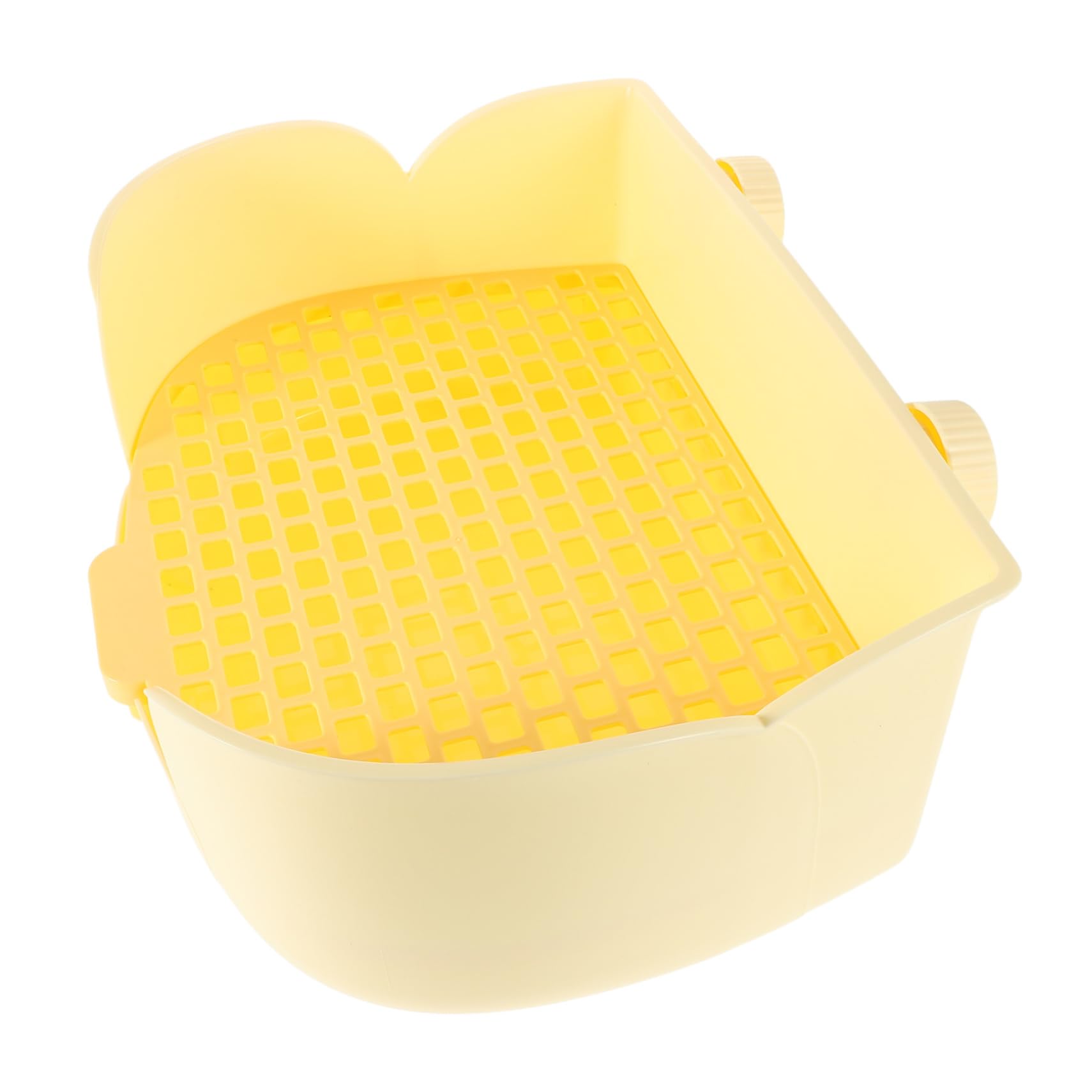 YARNOW Vassoio per Lettiera per per Conigli e Cavia Facile e Installare Design per Allenamento e Comfort Colore Giallo