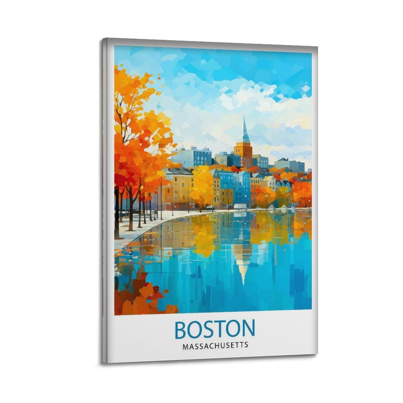 xiaoxiaoshen Boston Massachusetts Travel Lover_4 Canvas Poster Wall Art Prints Room Aesthetic Murals Bedroom And Living Decorations 12x18inch(30x45cm)