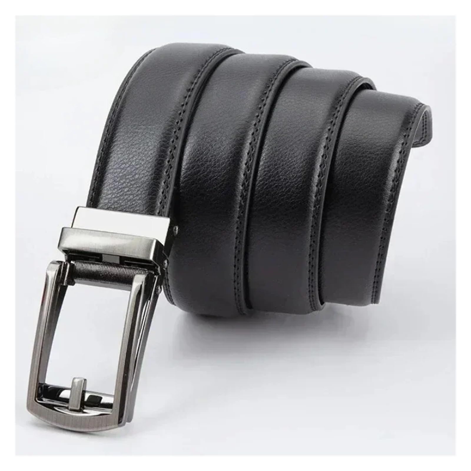 Ceinture en cuir for homme et femme, 3,5 cm, avec boucle automatique alliage, style business classique unisexe, for jeans Pour Le Quotidien