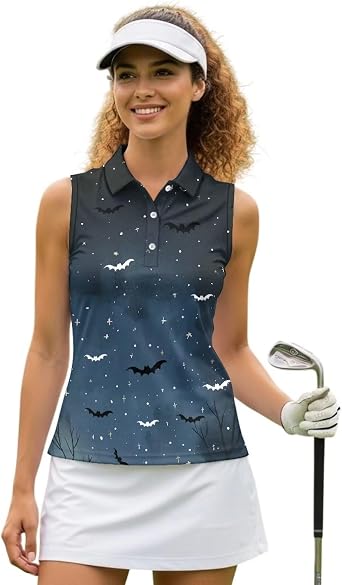 POLERO Athletic Tank Women Sleeveless Golf Shirts Collared Racerback Workout Tennis Active Wear