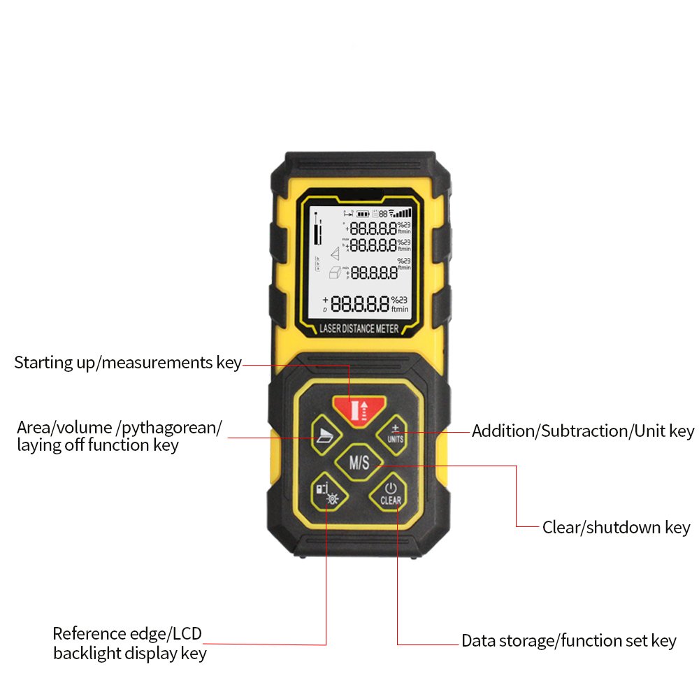CGOLDENWALL Mini télémètre laser 50/70/100 m USB charge prise en charge de la distance laser télémètre laser laser outil à mesurer Trena portable (70 m)