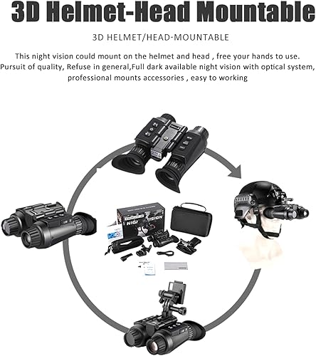 Miniatura 5 de HUVIOVED NV8300 - Gafas de visión nocturna 3D 4K con efecto de visión 3D, telescopio binoculares de visión nocturna con zoom digital de 8 X y 7