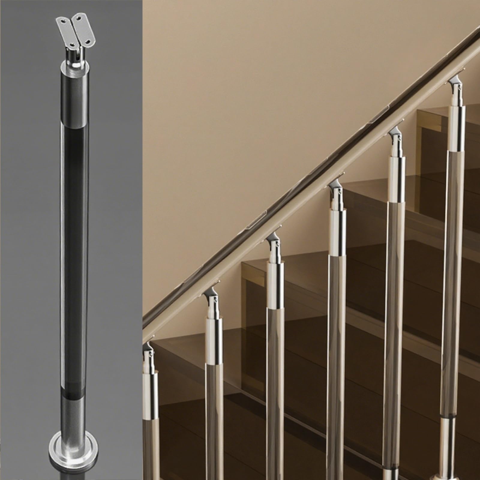Słupek balustrady Przezroczysta Tralka Schodowa O Wysokości 85 cm Do Przebudowy Schodów, Przezroczyste Kryształowe Pręty Balustrady Z Butami I Śrubami(Pack of 20)