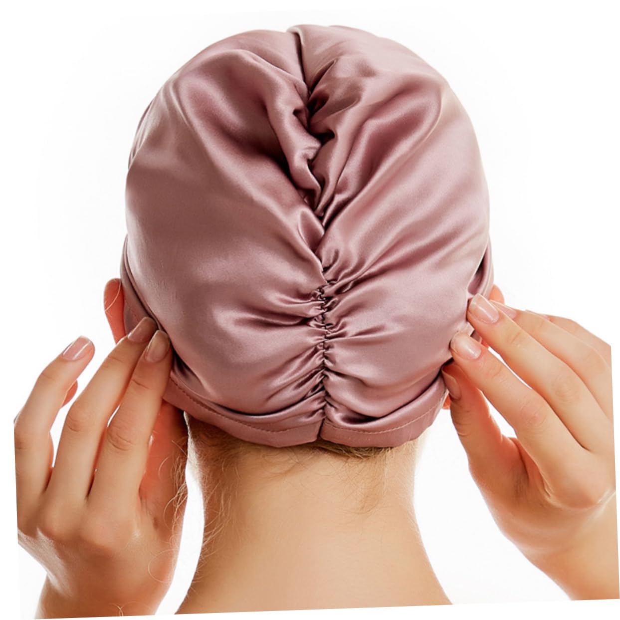 FRCOLOR 2stücke Silk Hair Drying Hat Schnelltrocknende Haarturban Für Zuhause Elastische Seidenhaube Für Sanftes Trocknen Für Bad Und Pflege Rubber