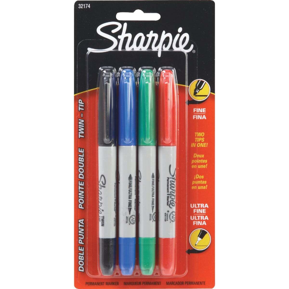 Amazon | Sharpie 細/極細 ツインチップ油性マーカー | 油性 | 文房具