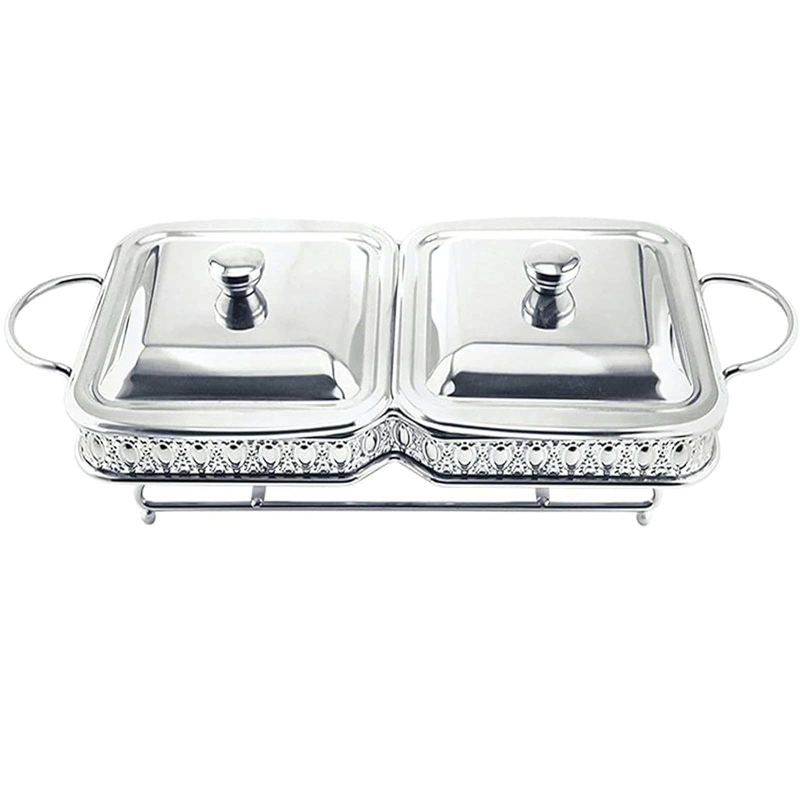 Scalda Buffet - Set Da Buffet Con Pentole Calde, Set Da Buffet Con Pentole Calde, Set Pieghevole E Scalda Buffet, Pentola Per Alimenti, Pentola Per L'Acqua, Porta Combustibile E Coperchio Per Eventi