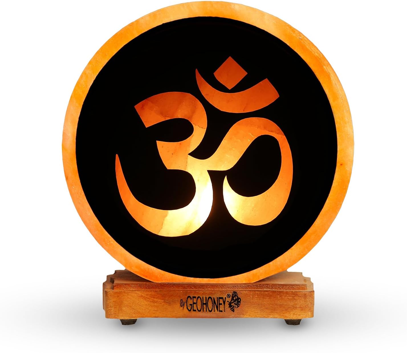 Geohoney Himalayan Salt Lamp - Hinduism OM Sign GH-CSL-044