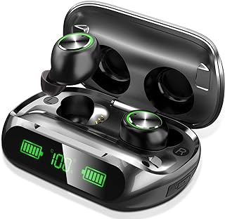 Wireless Earbuds Bluetooth Earphone,200H Play Time Hi-Fi Stereo Sound LED Display/Button Control/IP7 Waterproof TWS Headphones in-Ear w/HD Mic ecouteur sans fil Bluetooth sans fil