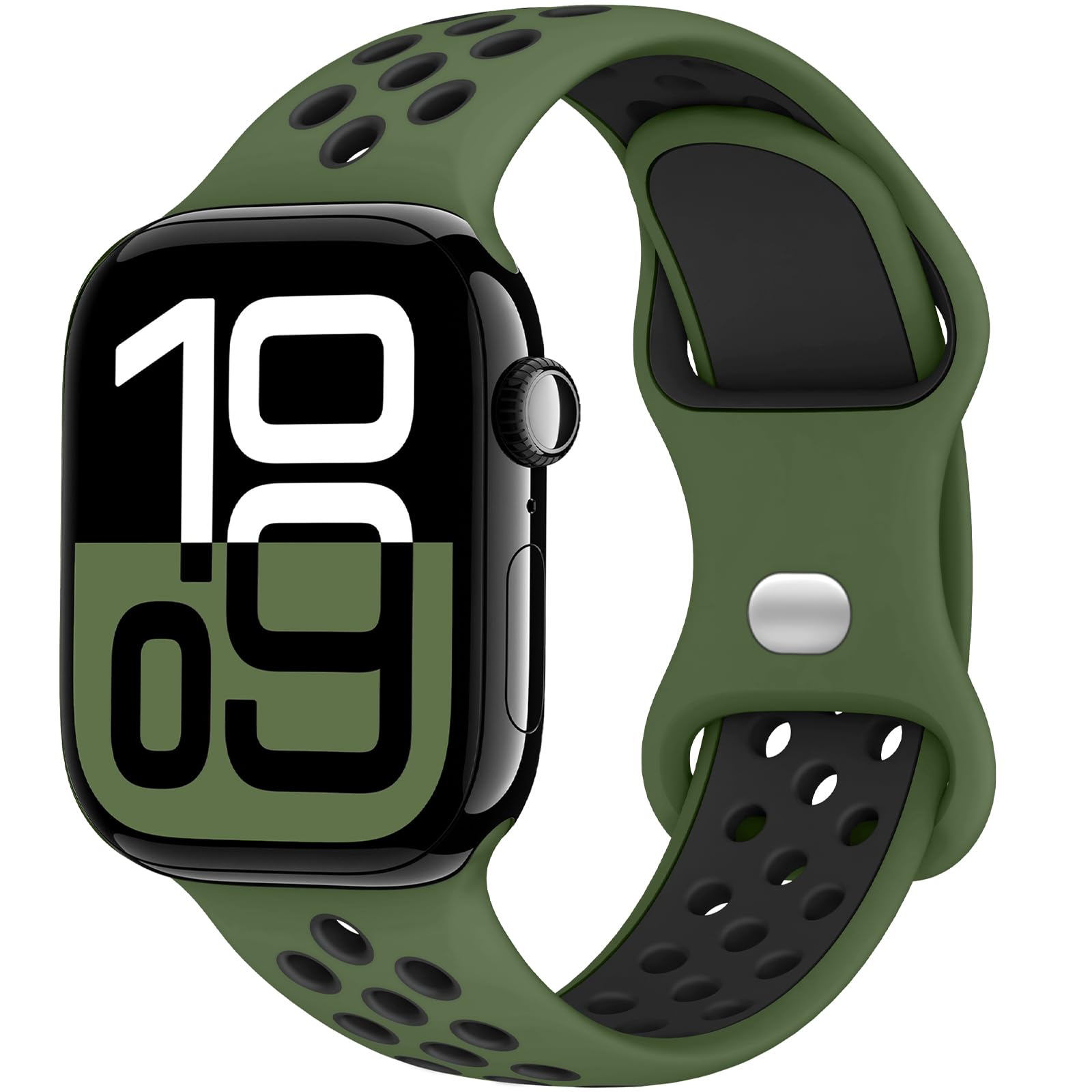 Yoohoo Sport Armband Kompatibel mit Apple Watch 46mm 45mm 44mm 42mm 41mm 40mm 49mm 38mm, Por?ses Atmungsaktiv Silikon Band f¨¹r iWatch SE Ultra 11 10 9 8 7 6 5 4 3 2 1 Damen Herren