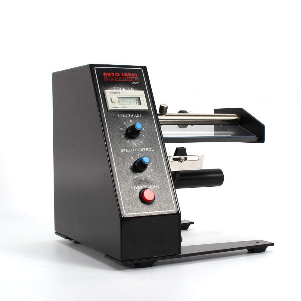 Distributore automatico di etichette con display LED, larghezza massima 140 mm, lunghezza 150 mm