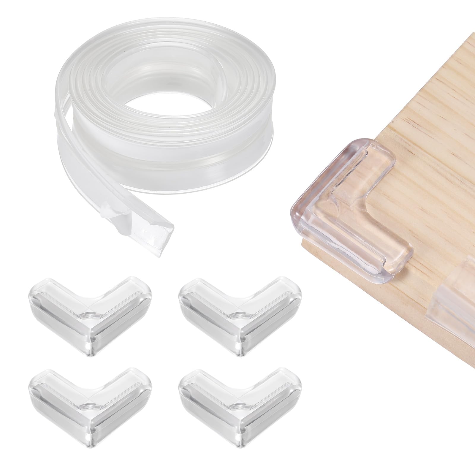 Protection d'angle transparent 3,5cm de large pour meuble et porte