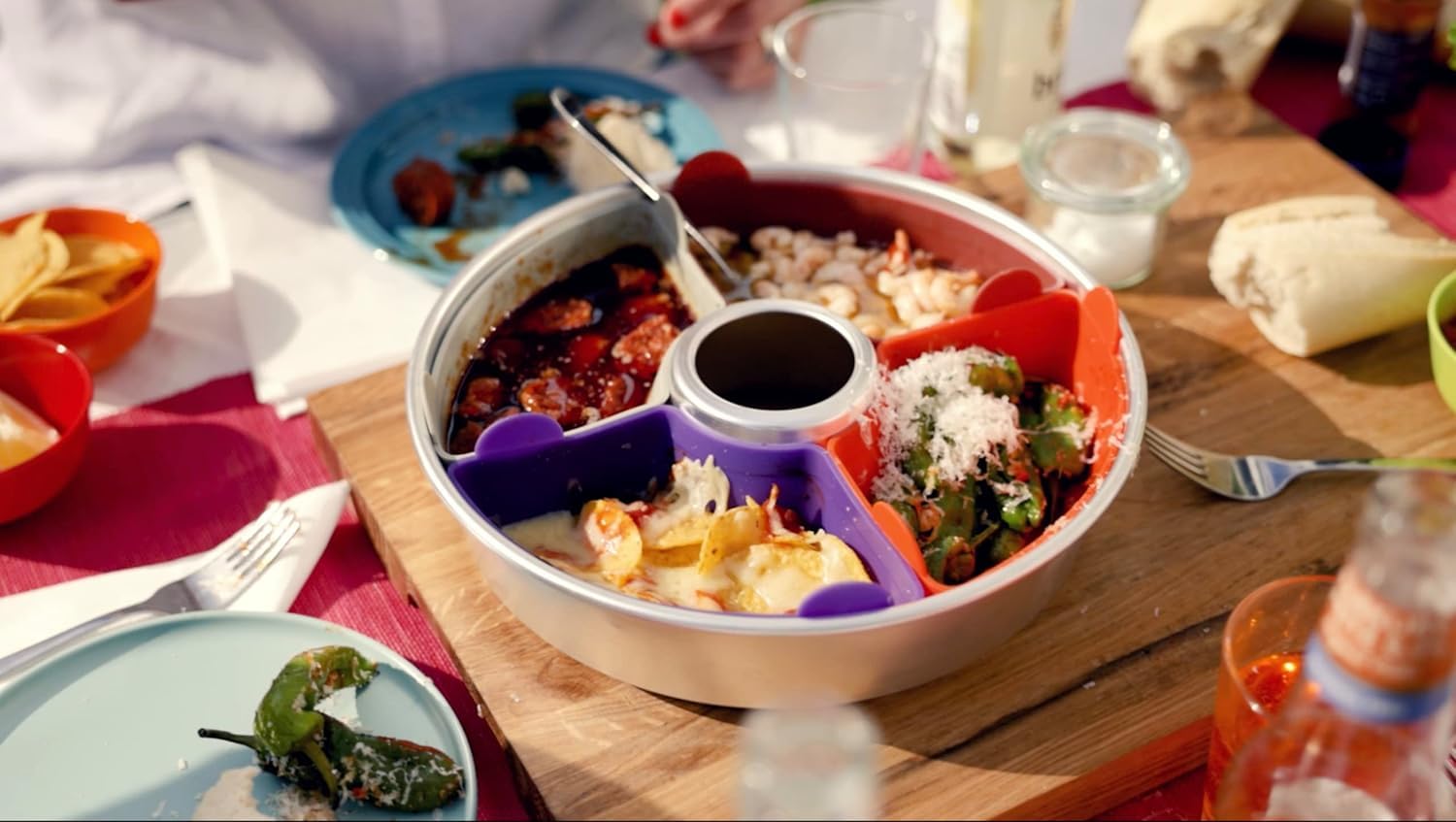 Omnia Pack 2 Four de Cuisson en Aluminium Émaillé avec Plaque Perforée, Sac de Rangement, 6 Moules en Silicone et Poignées de Levage, Rouge, 2L