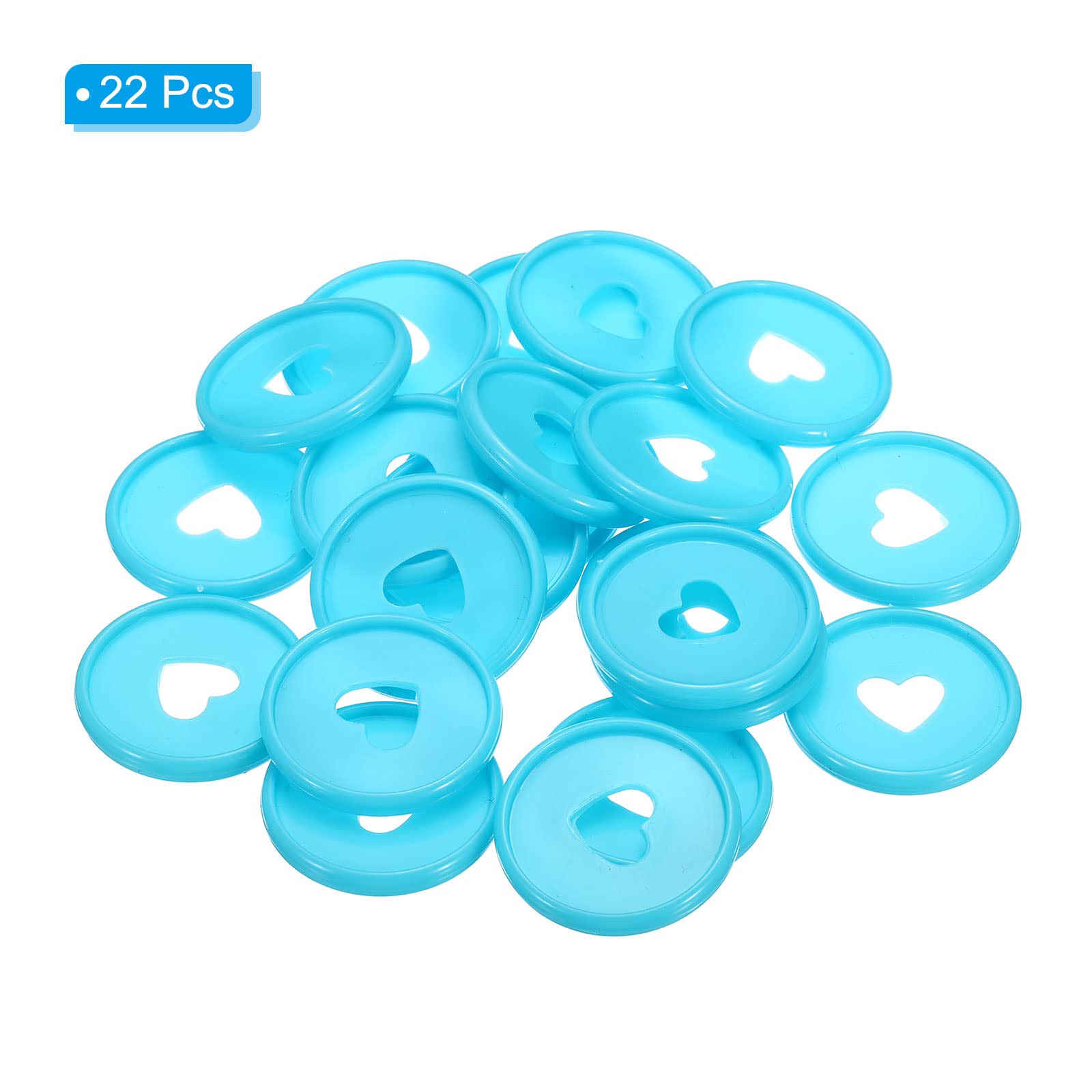 PATIKIL 35mm Plastic Book Binding Discs, 22 Pack Discbound Expansion Discs Heart Binder Rings for DIY Notebook Planner Blue - Image 3