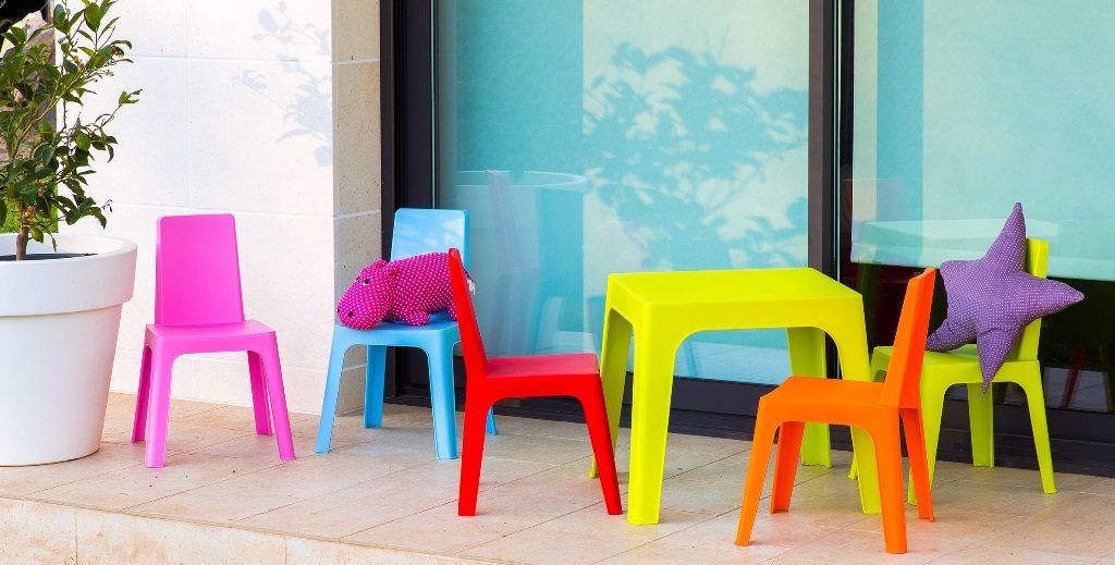 resol Kinder Julieta Set von 4 Stühle und 1 Tisch, Kunststoff, Polypropylen, Mehrfarbig, 60 x 51 x 78 cm, 5 Stück