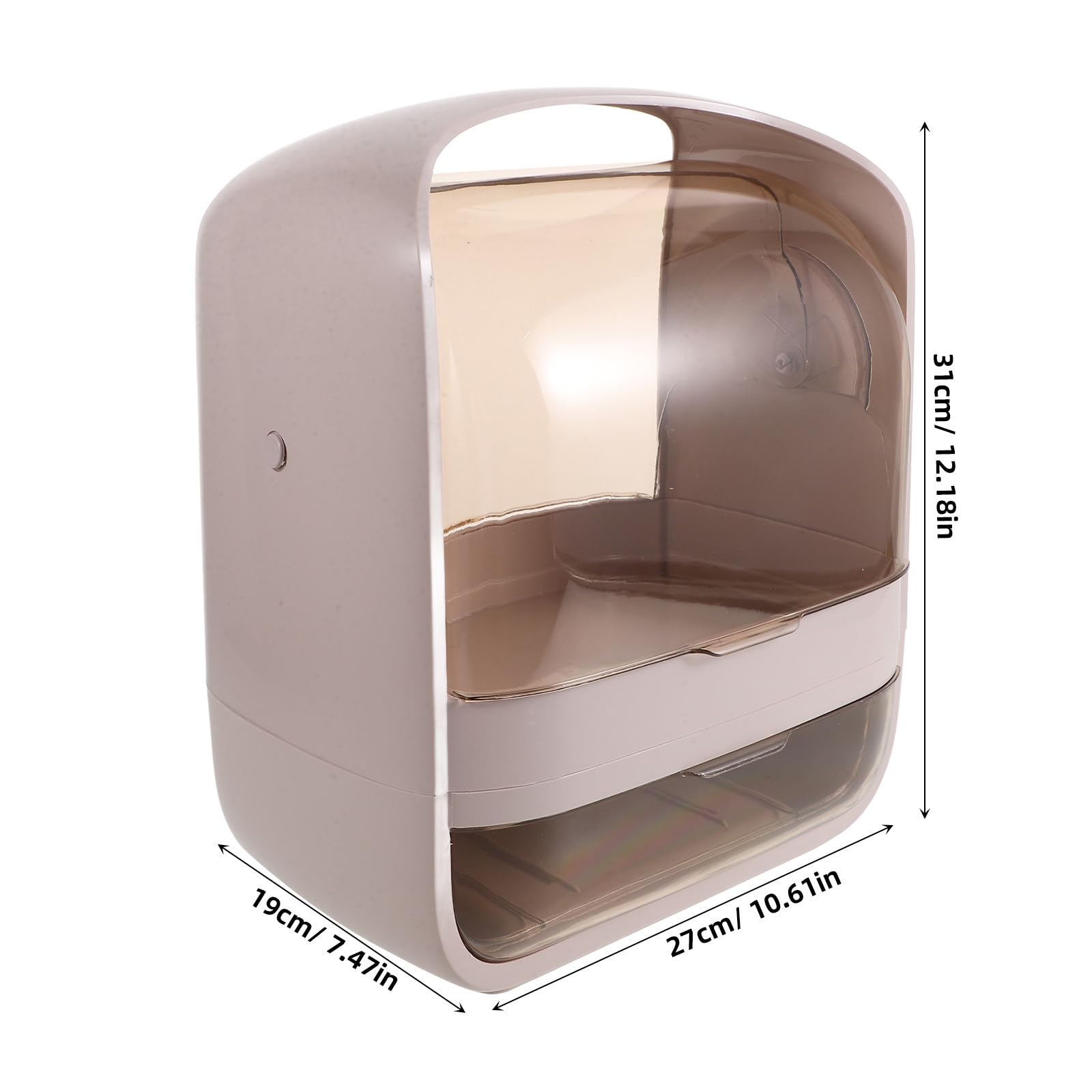 Organizador de Maquillaje Grande con Tapa, Abs, Portátil para Tocador