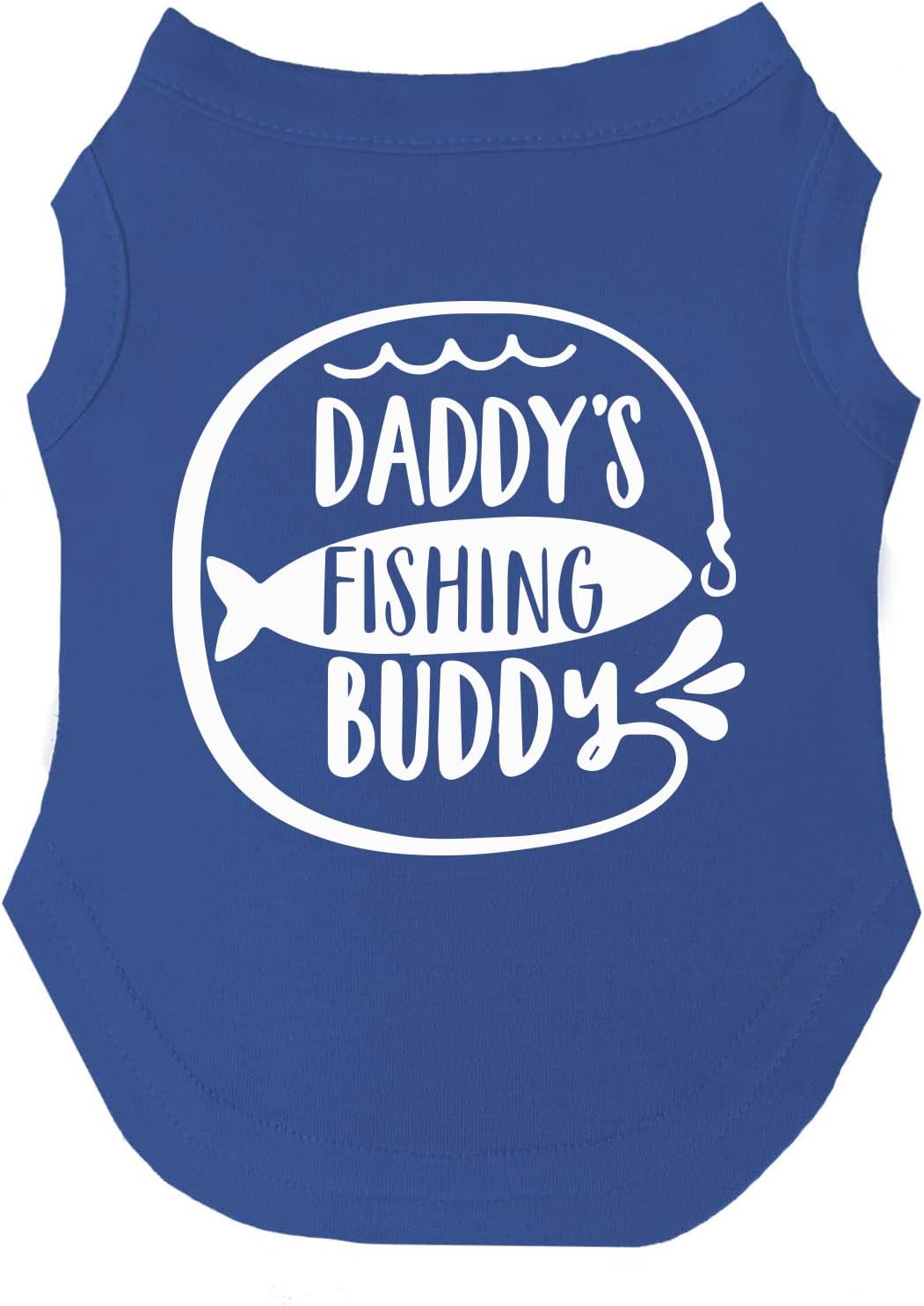 Daddy’s Fishing Buddy Father's Day Dog Tee Shirt Sizes for Puppies, Toys, and Large Breeds (Royal Blue, 2X-Large 236)
